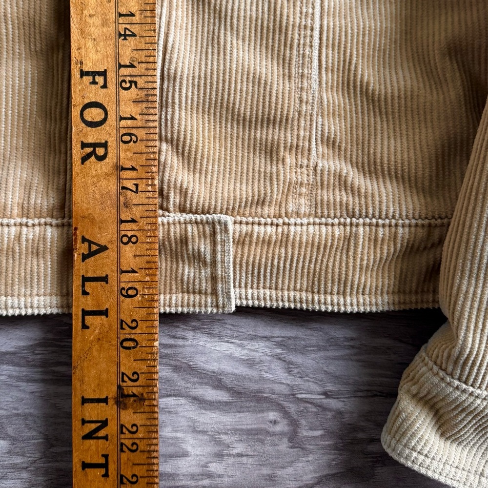 Vintage 90s J. Crew Tan Corduroy Jacket w/Knit Collar - Picture 2 of 10